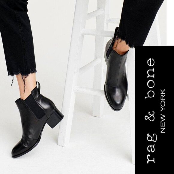 rag & bone Walker Black Leather Boots